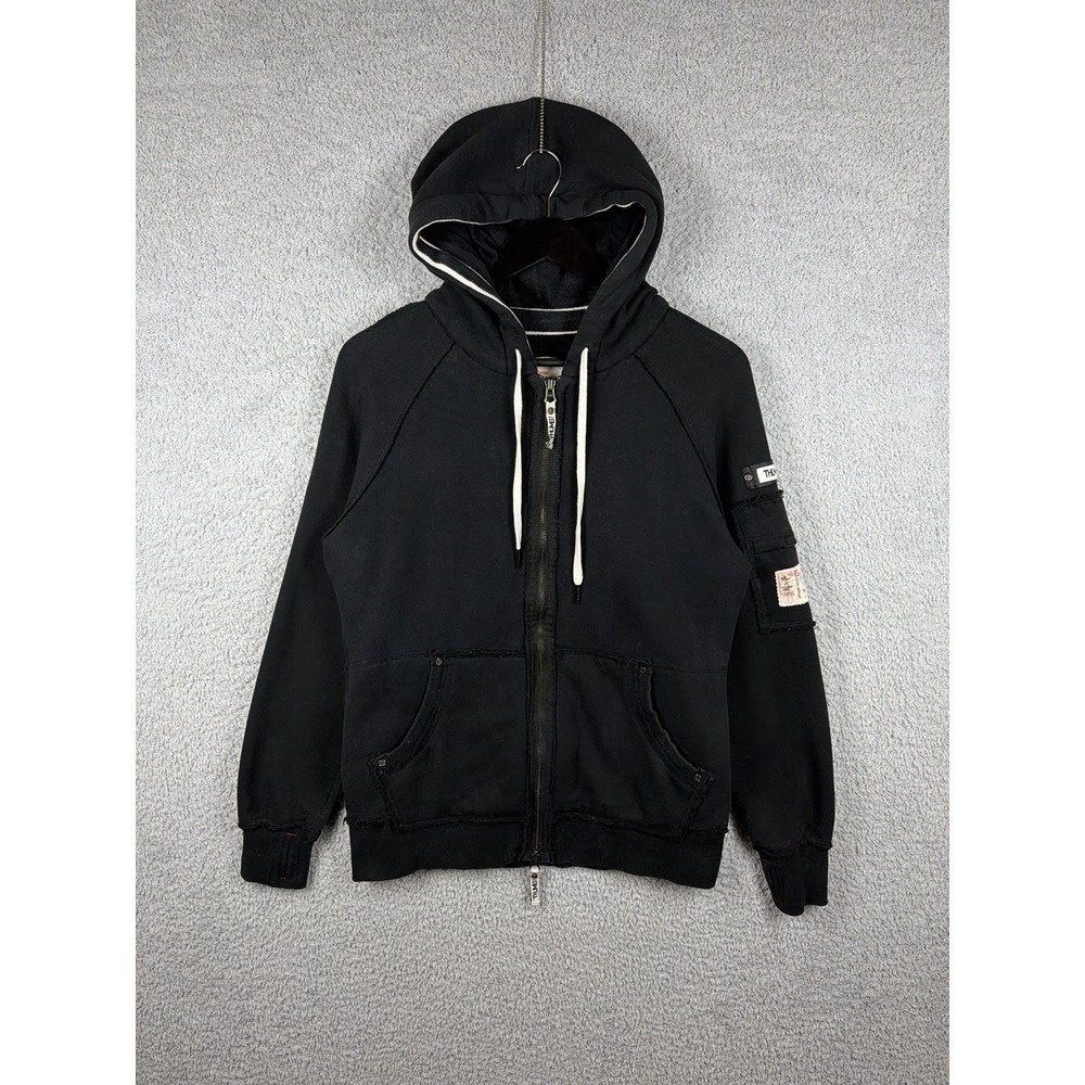 Thumb United Fleece Hoodie Sweatshirt Full Zip Women‎ Size M Black
